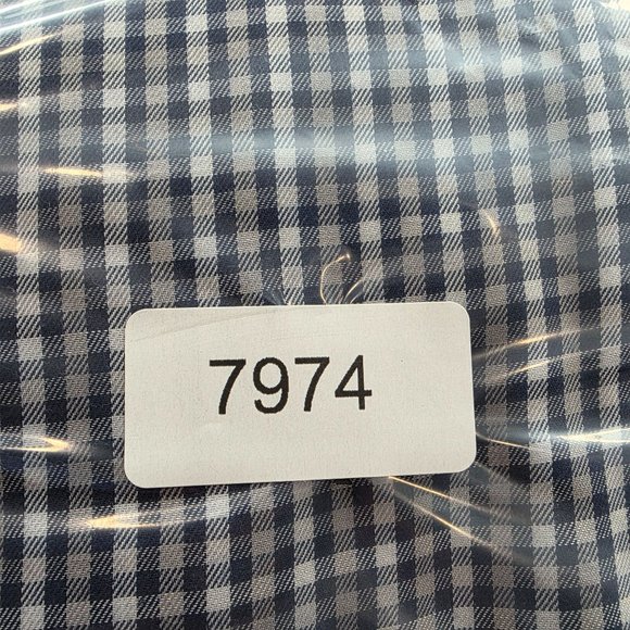 Mens Chaps Navy & White Gingham Check Shirt Button Down Pocket Cotton Blend M - Picture 9 of 9